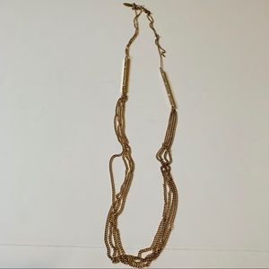 Long gold necklace with rhinestones Jules